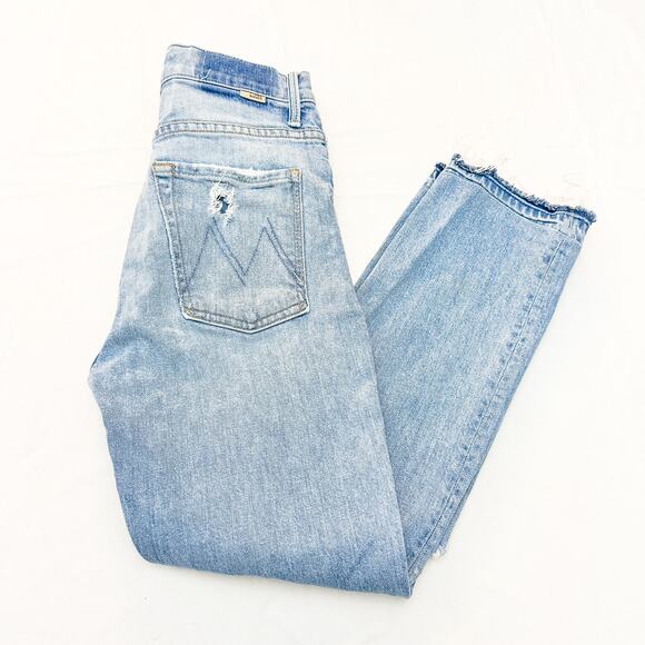 Mother Superior High Waisted Hiker Hover Undone On My Knes Denim Jeans Size 24 - Picture 9 of 9